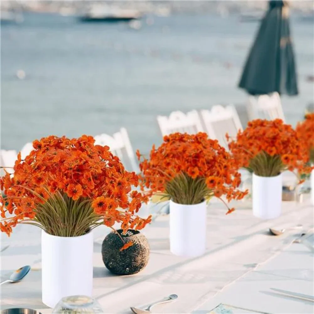 20 Bundles Artificial Fall Flowers Outdoor UV Resistant Fake Flowers No Fade